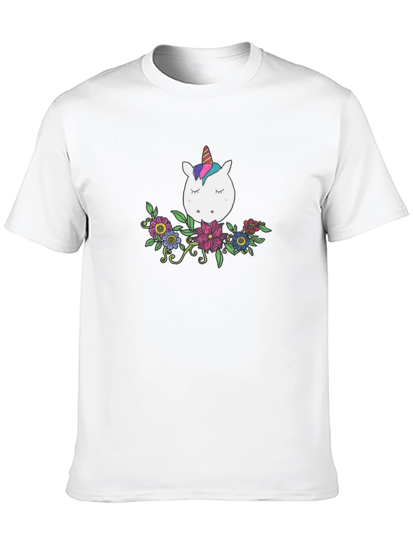 Unicorn Floral T-Shirt - Stylish Black Tee