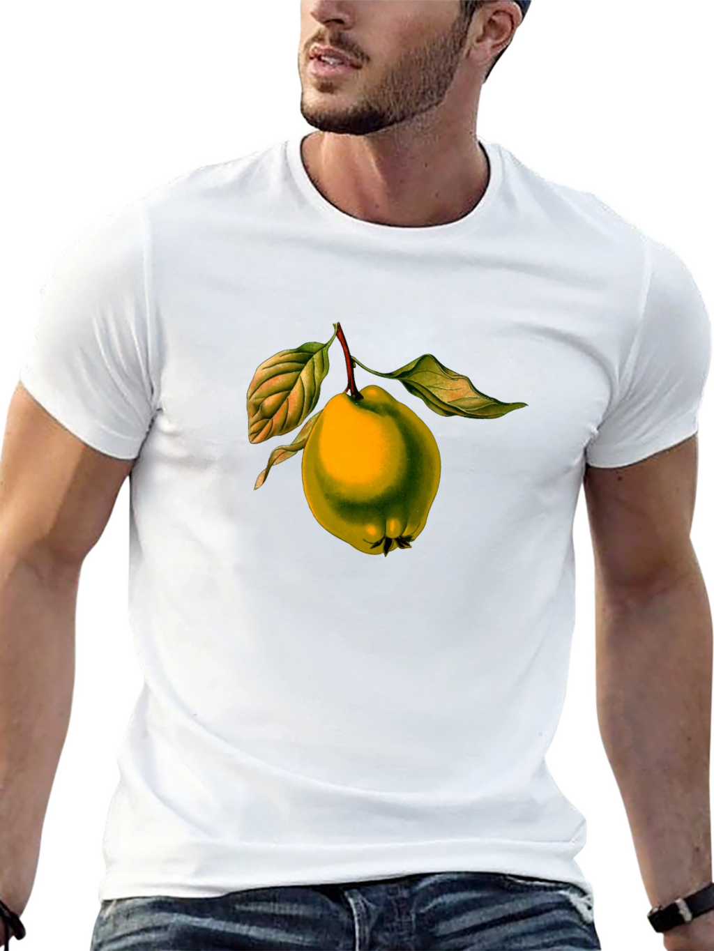 Unique Quince Fruit Graphic T-Shirt
