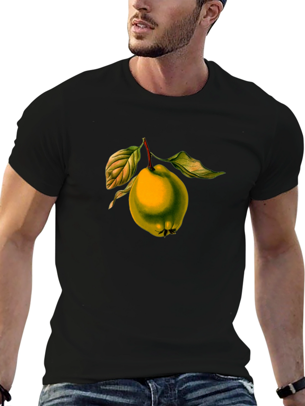Unique Quince Fruit Graphic T-Shirt