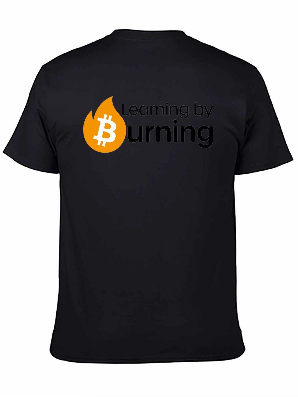 Bitcoin Burning Black T-Shirt - Learn Crypto!