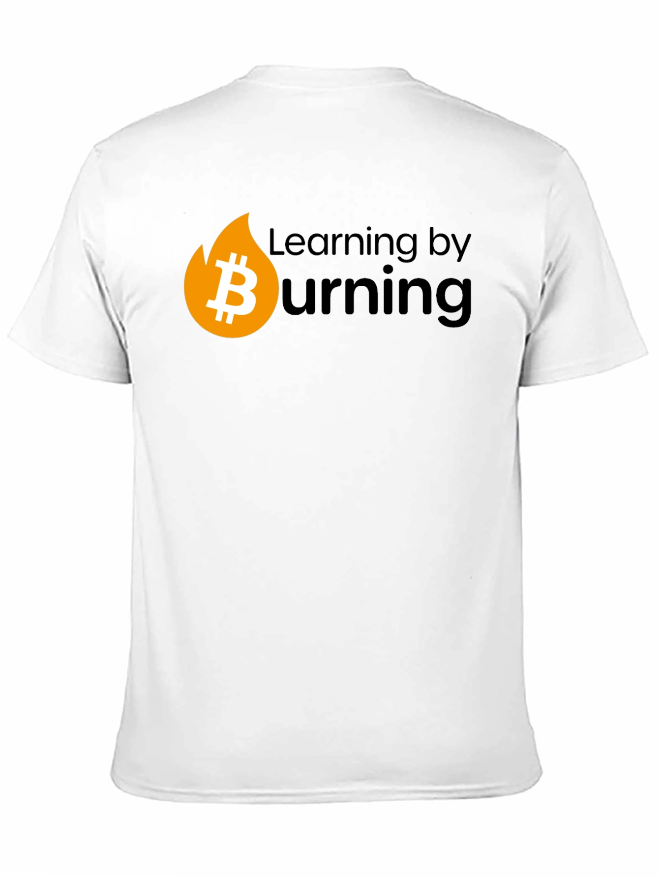 Bitcoin Burning Black T-Shirt - Learn Crypto!