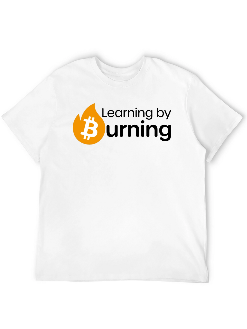 Bitcoin Burning Black T-Shirt - Learn Crypto!
