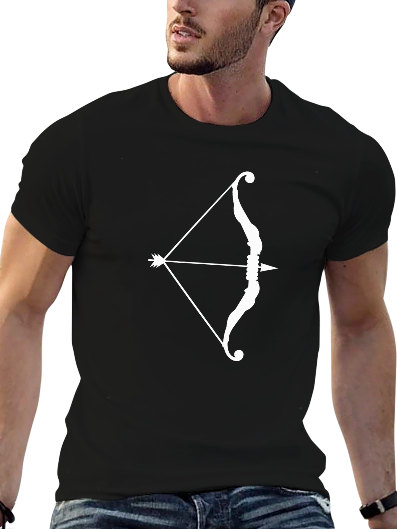 Bow and Arrow Graphic Tee - Black Cotton T-Shirt