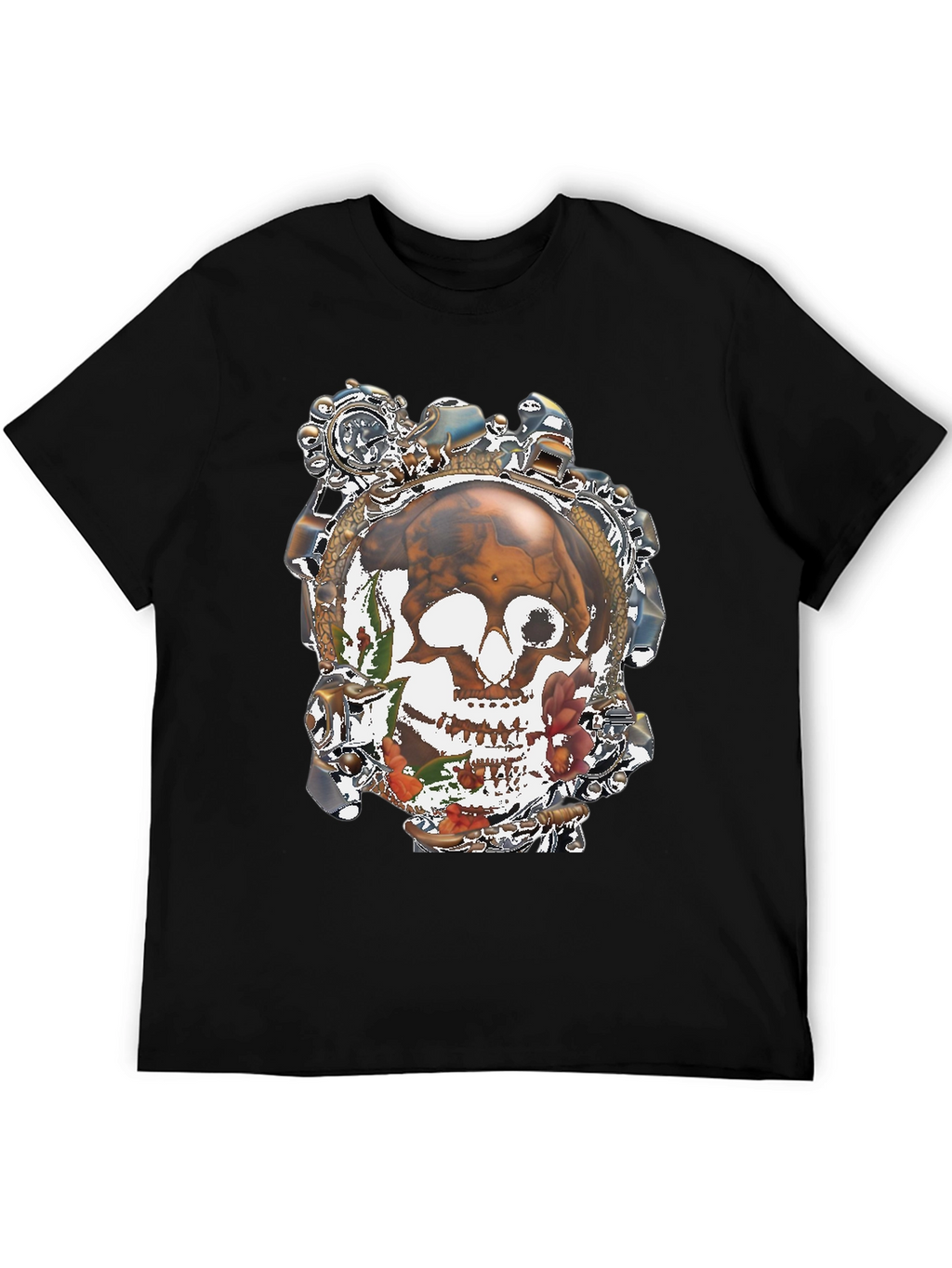 Steampunk Skull Graphic T-Shirt