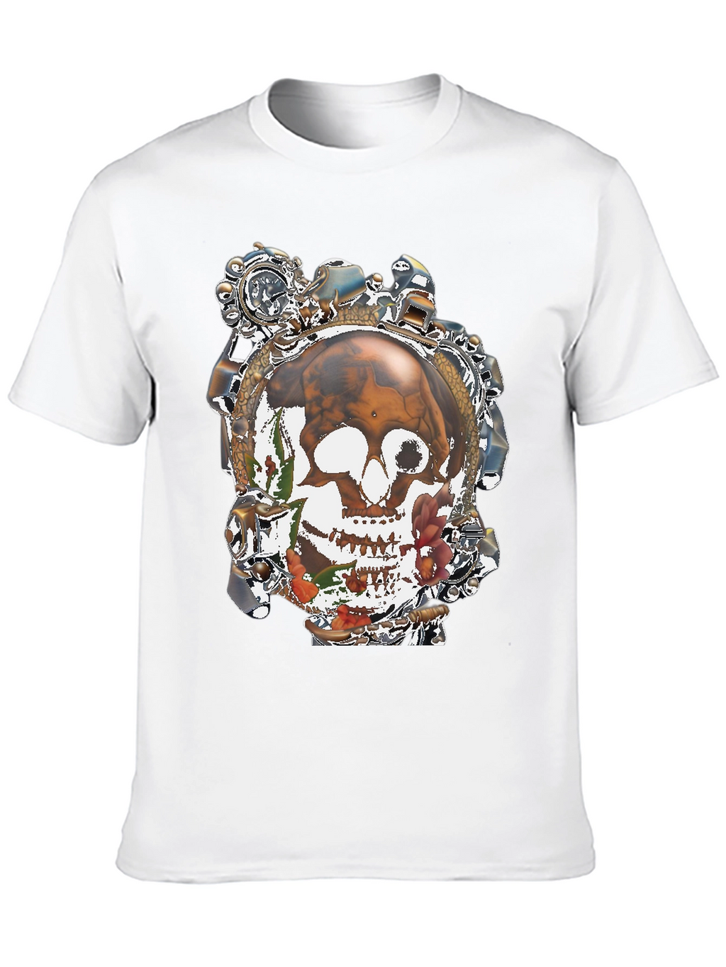 Steampunk Skull Graphic T-Shirt