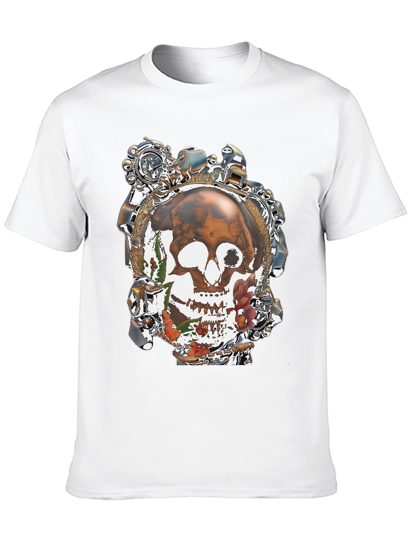 Steampunk Skull Graphic T-Shirt