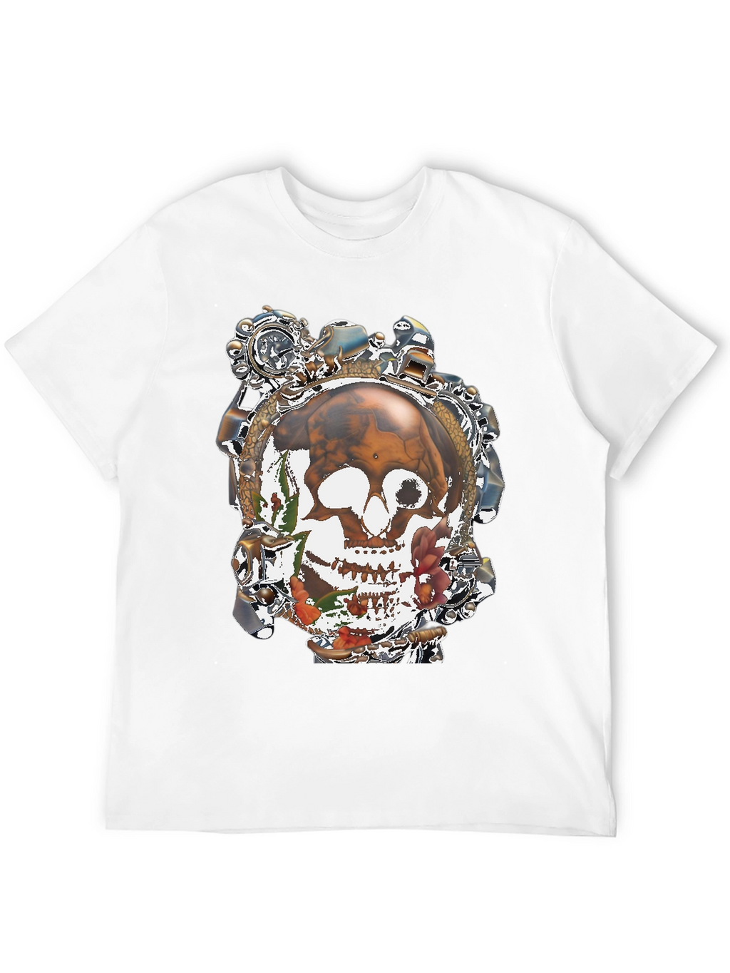 Steampunk Skull Graphic T-Shirt
