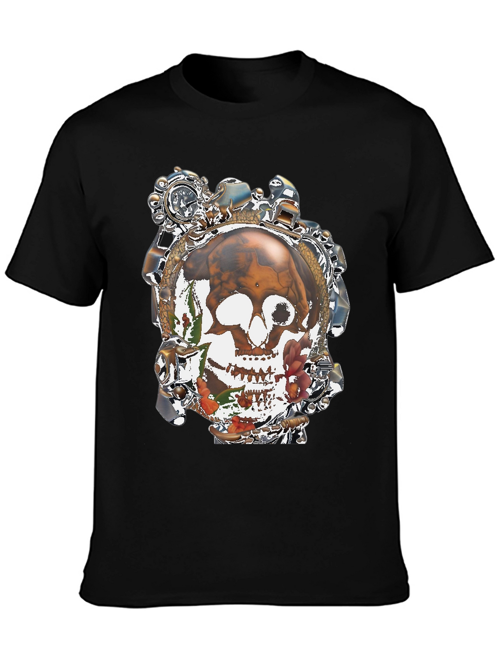 Steampunk Skull Graphic T-Shirt