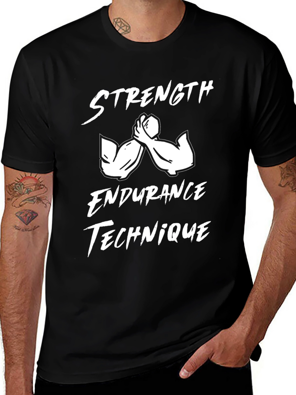Strength Endurance Technique Black T-Shirt