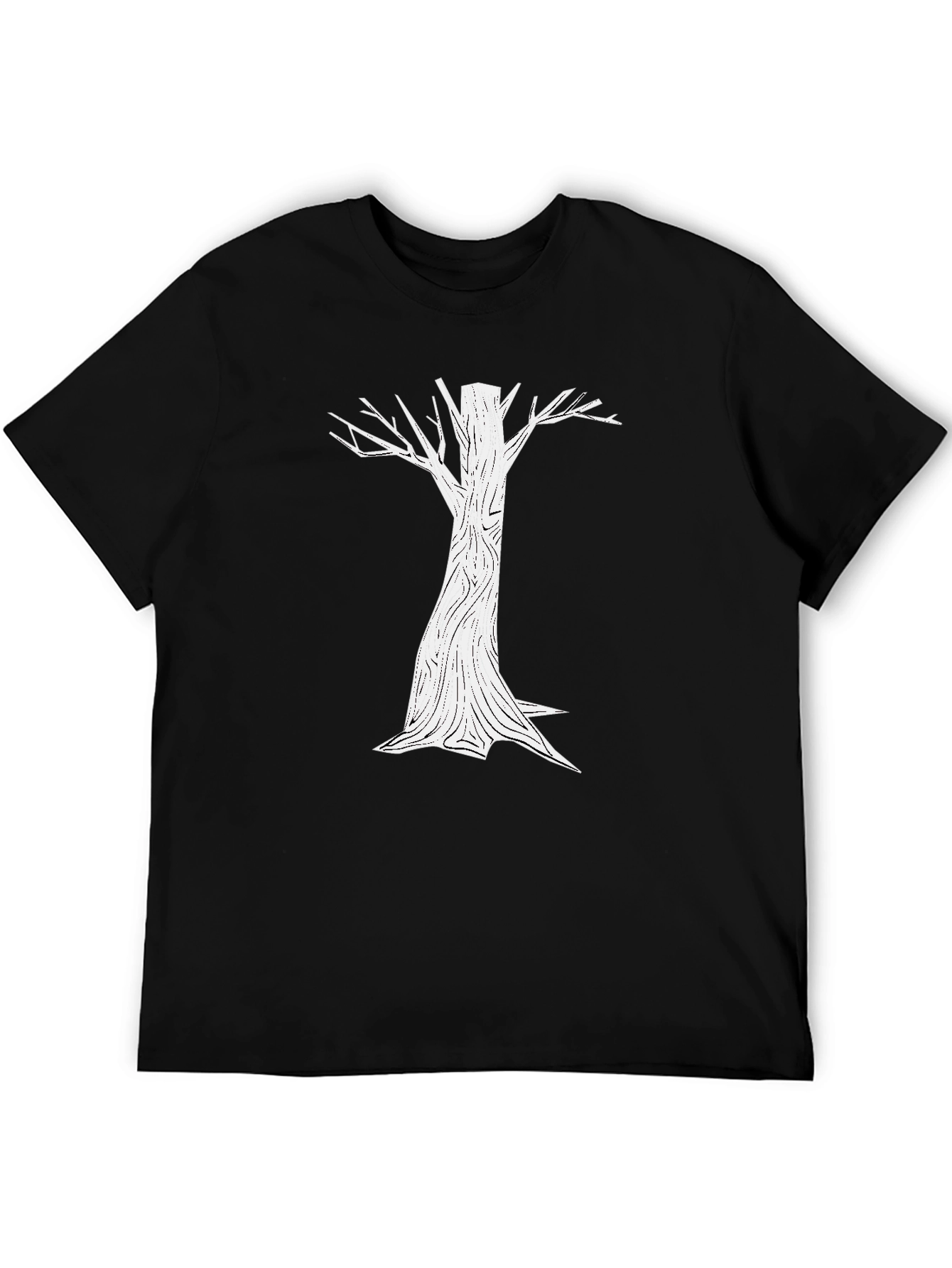 Minimalist Tree Graphic Black T-Shirt