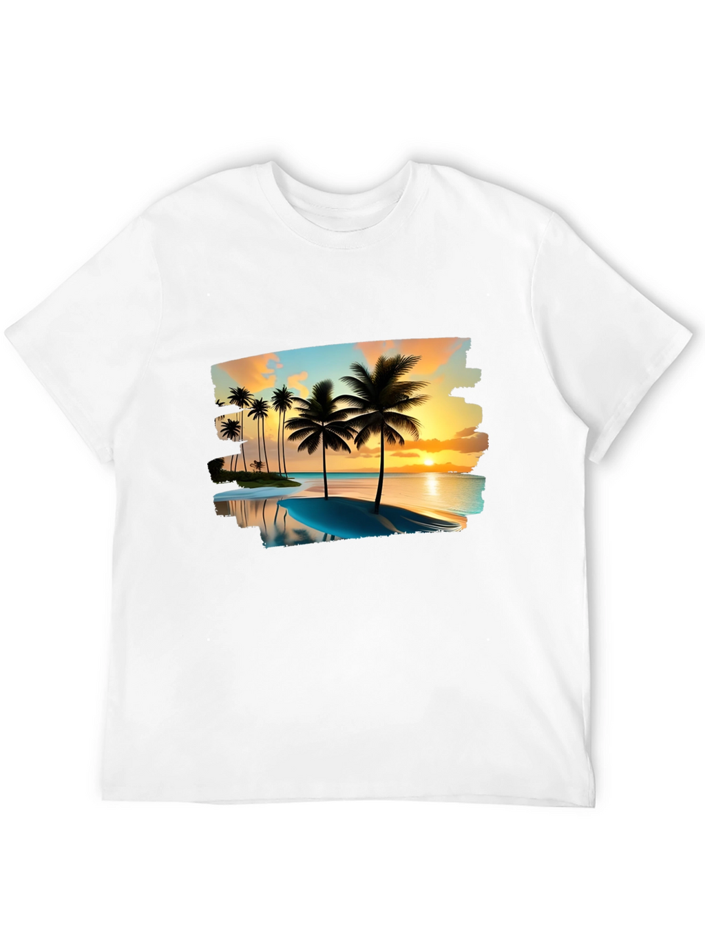 Tropical Palm Tree Sunset Graphic T-Shirt