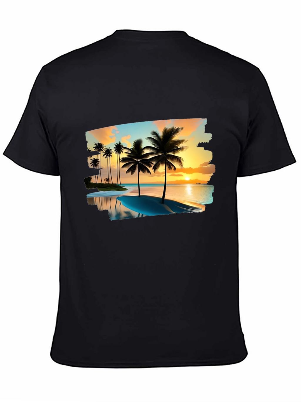 Tropical Palm Tree Sunset Graphic T-Shirt