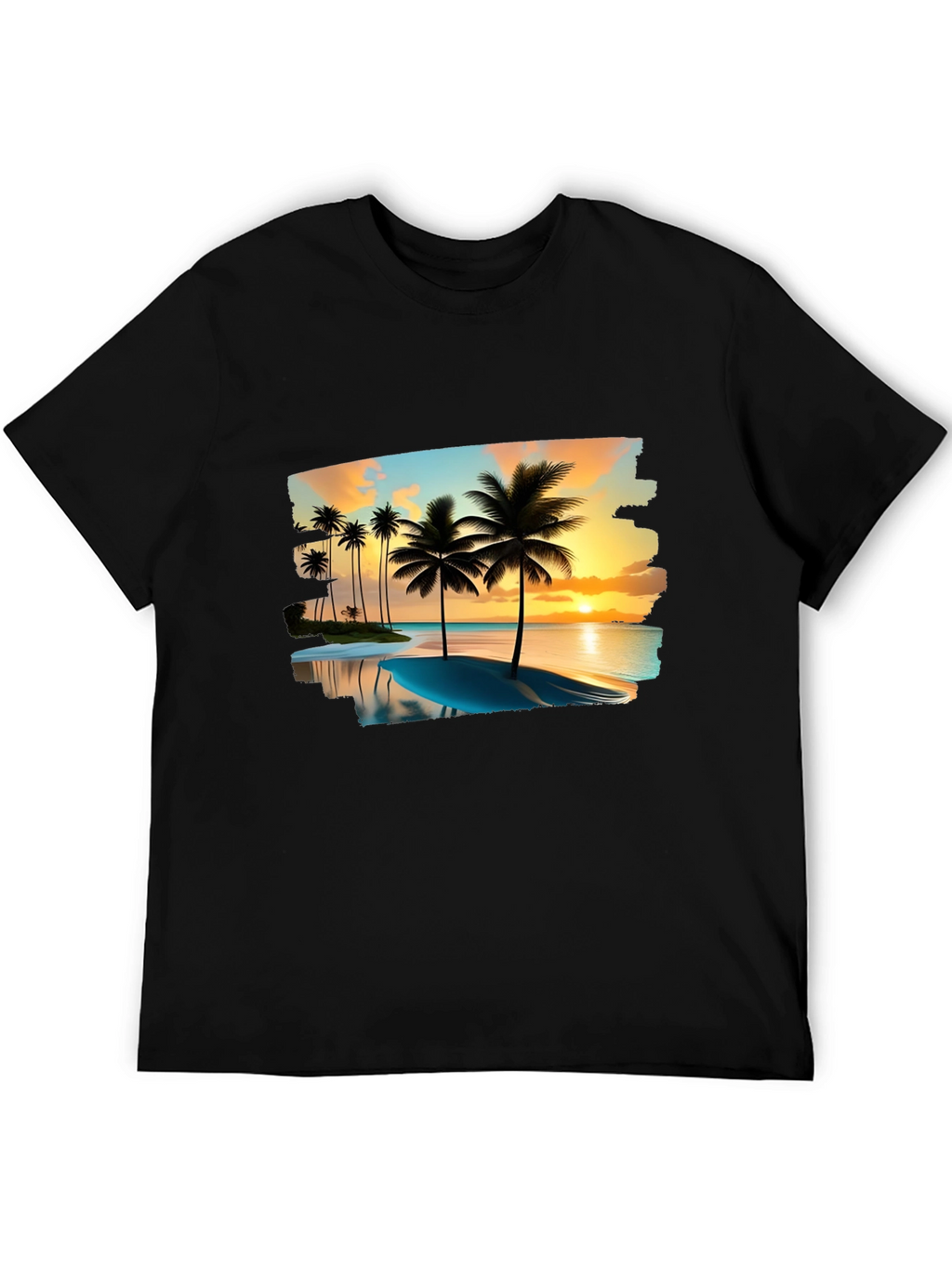 Tropical Palm Tree Sunset Graphic T-Shirt