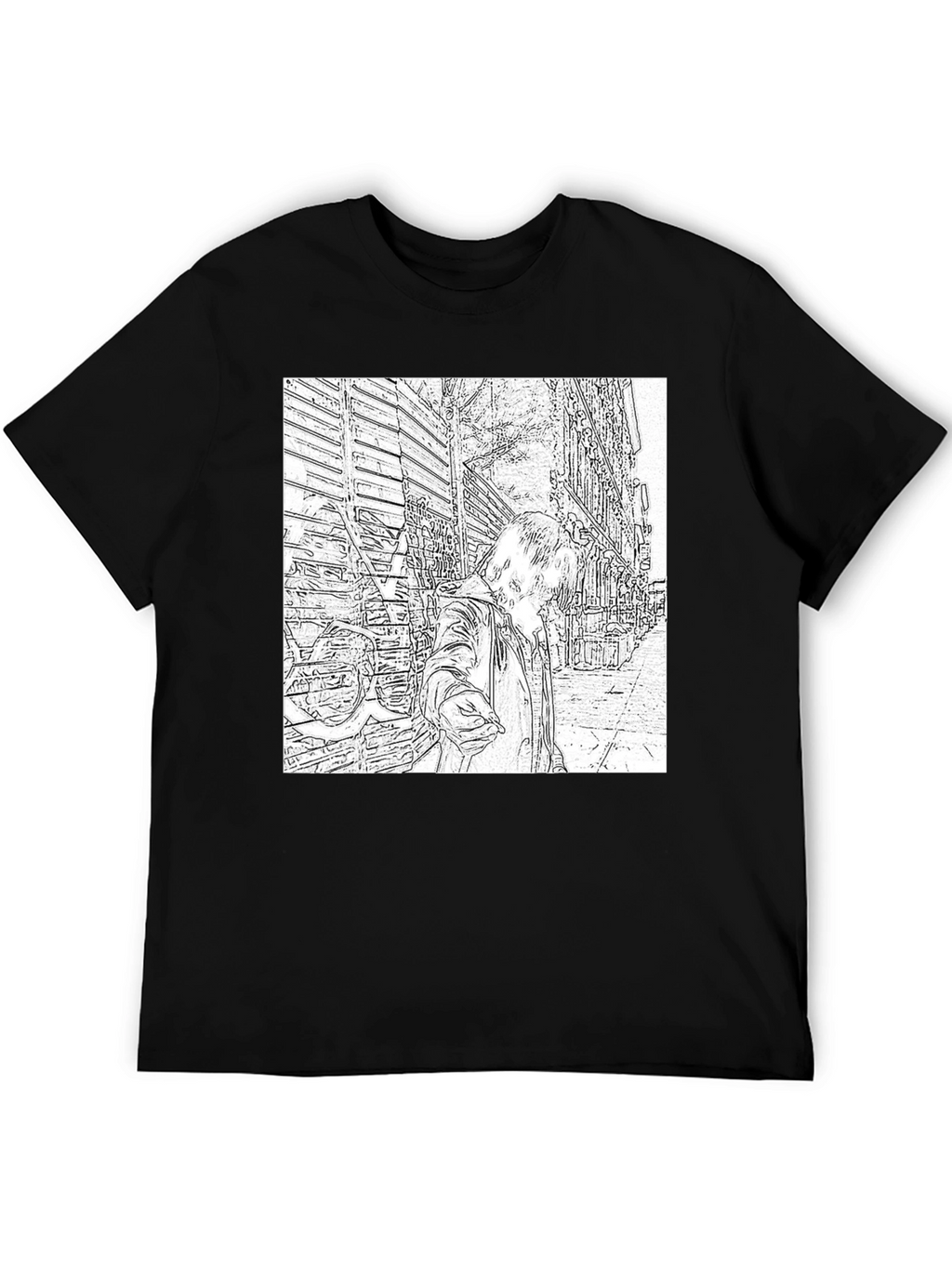 Monochrome Sketch Art Tee