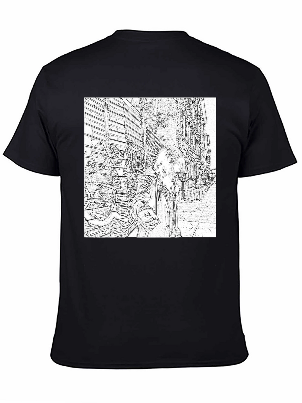 Monochrome Sketch Art Tee