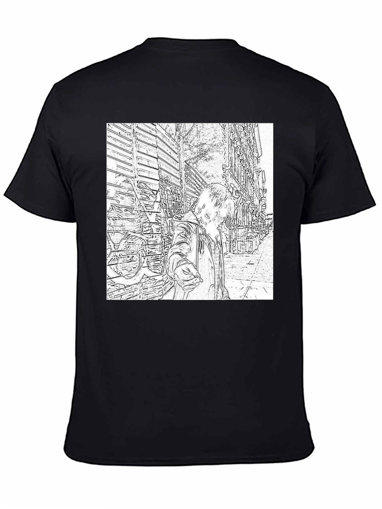 Monochrome Sketch Art Tee
