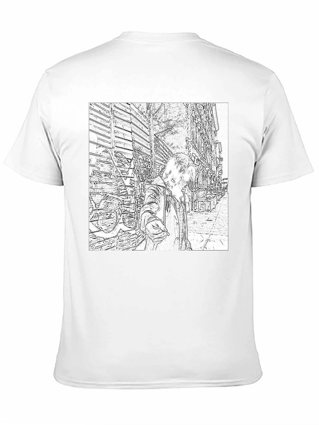 Monochrome Sketch Art Tee
