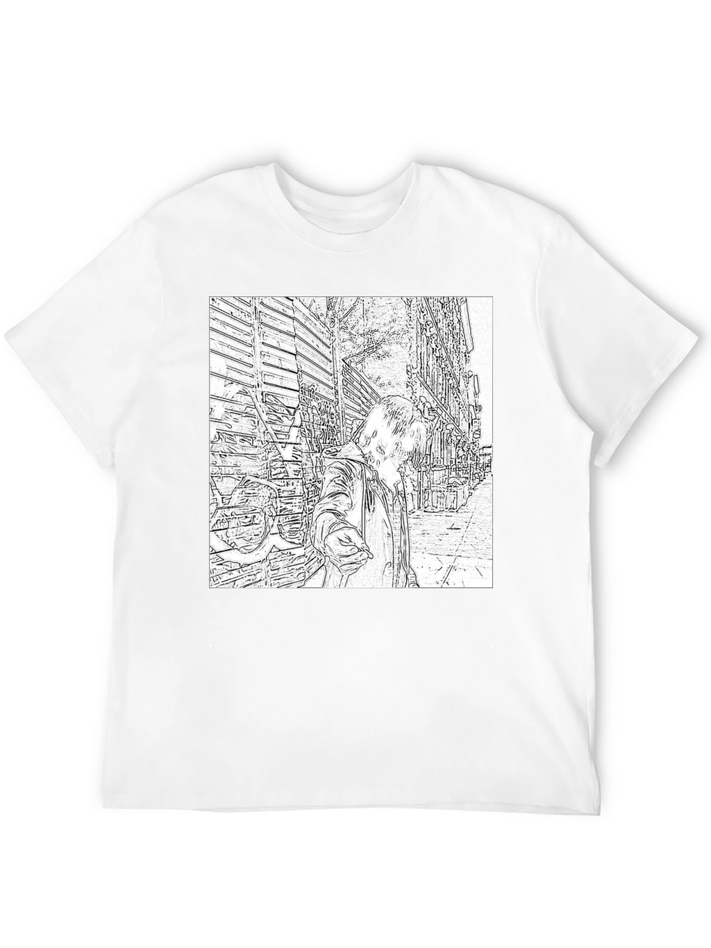 Monochrome Sketch Art Tee