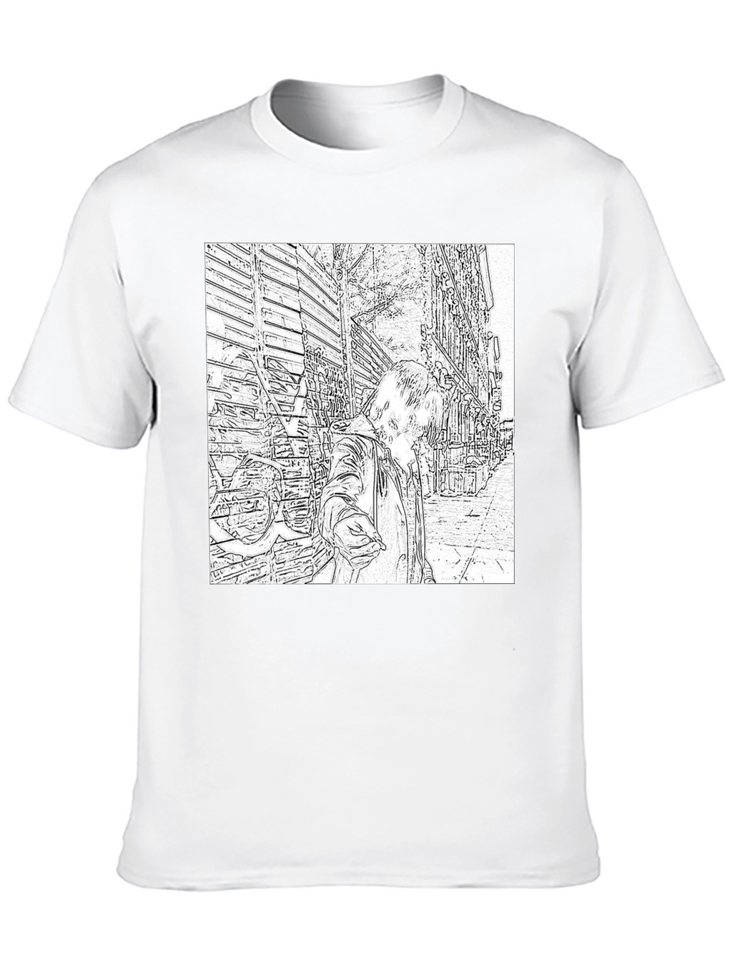 Monochrome Sketch Art Tee