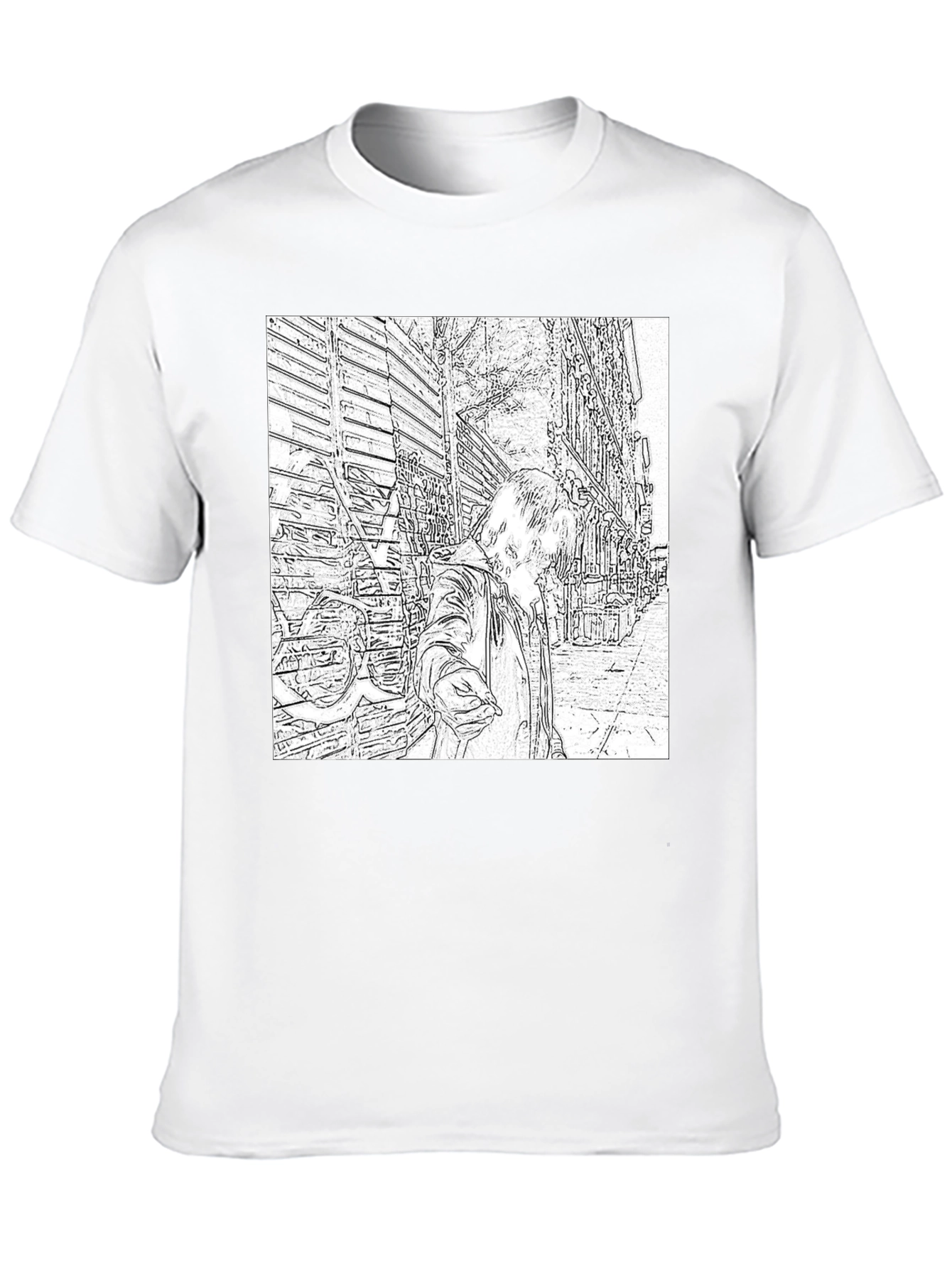 Monochrome Sketch Art Tee