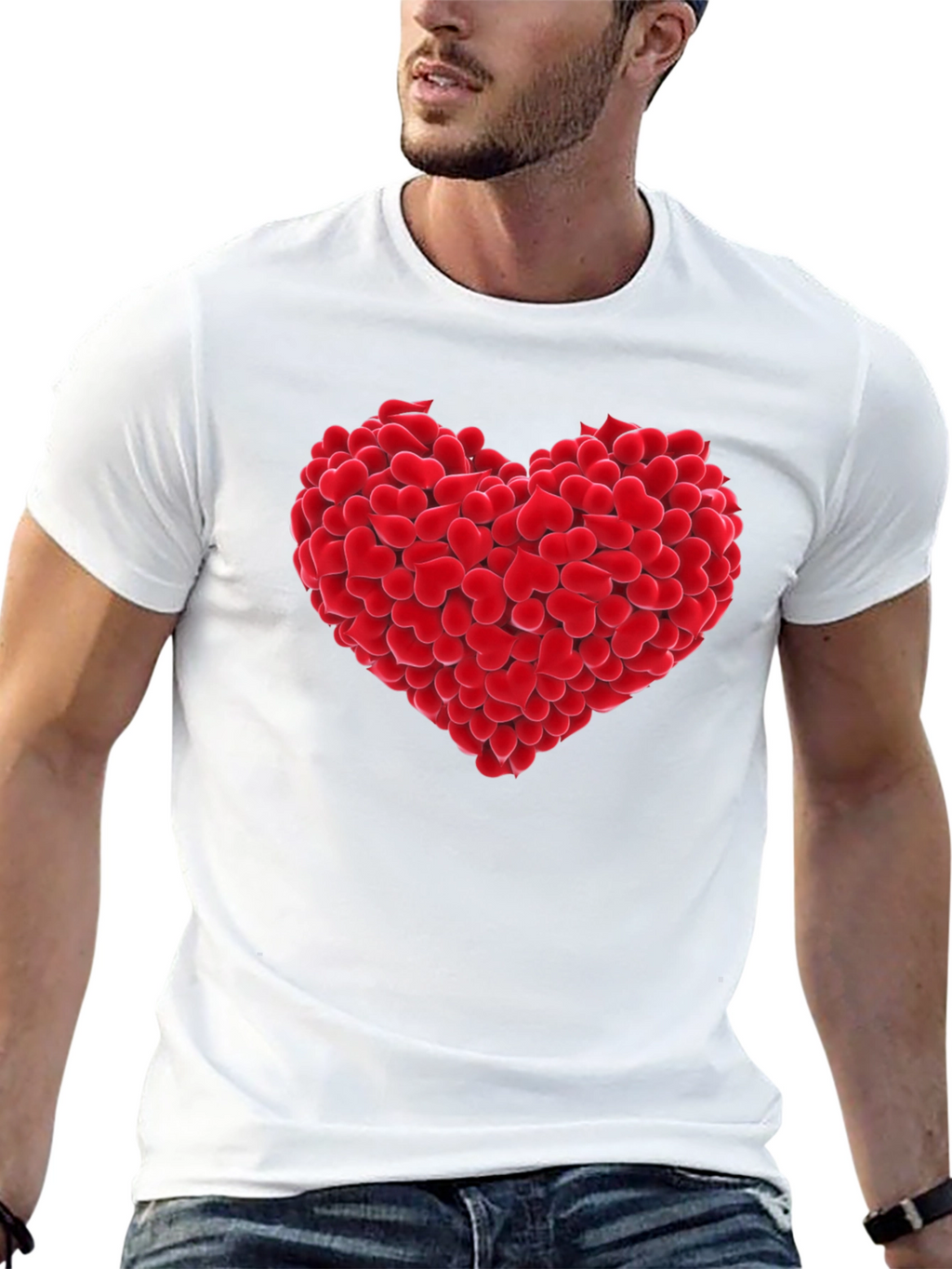 Heart of Hearts Graphic Tee - Black Cotton T-Shirt