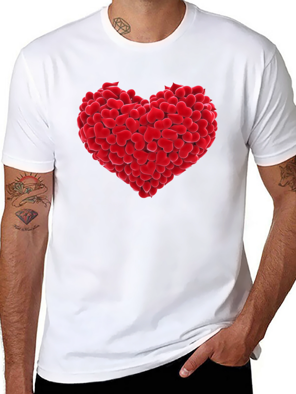 Heart of Hearts Graphic Tee - Black Cotton T-Shirt