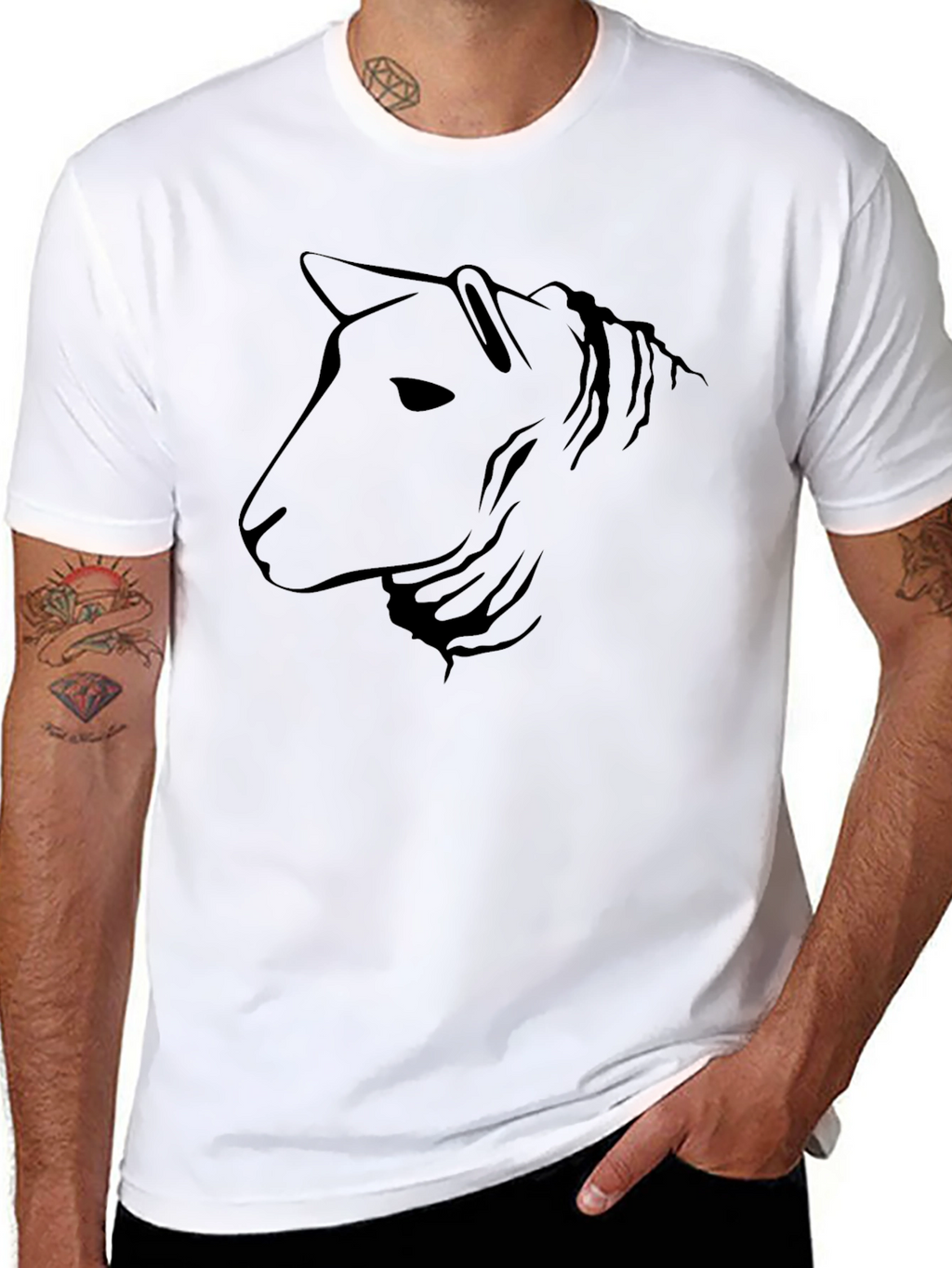 Horse Silhouette Graphic Print Black T-Shirt