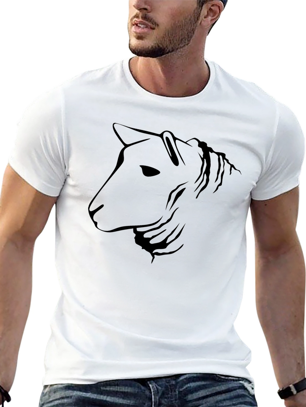 Horse Silhouette Graphic Print Black T-Shirt