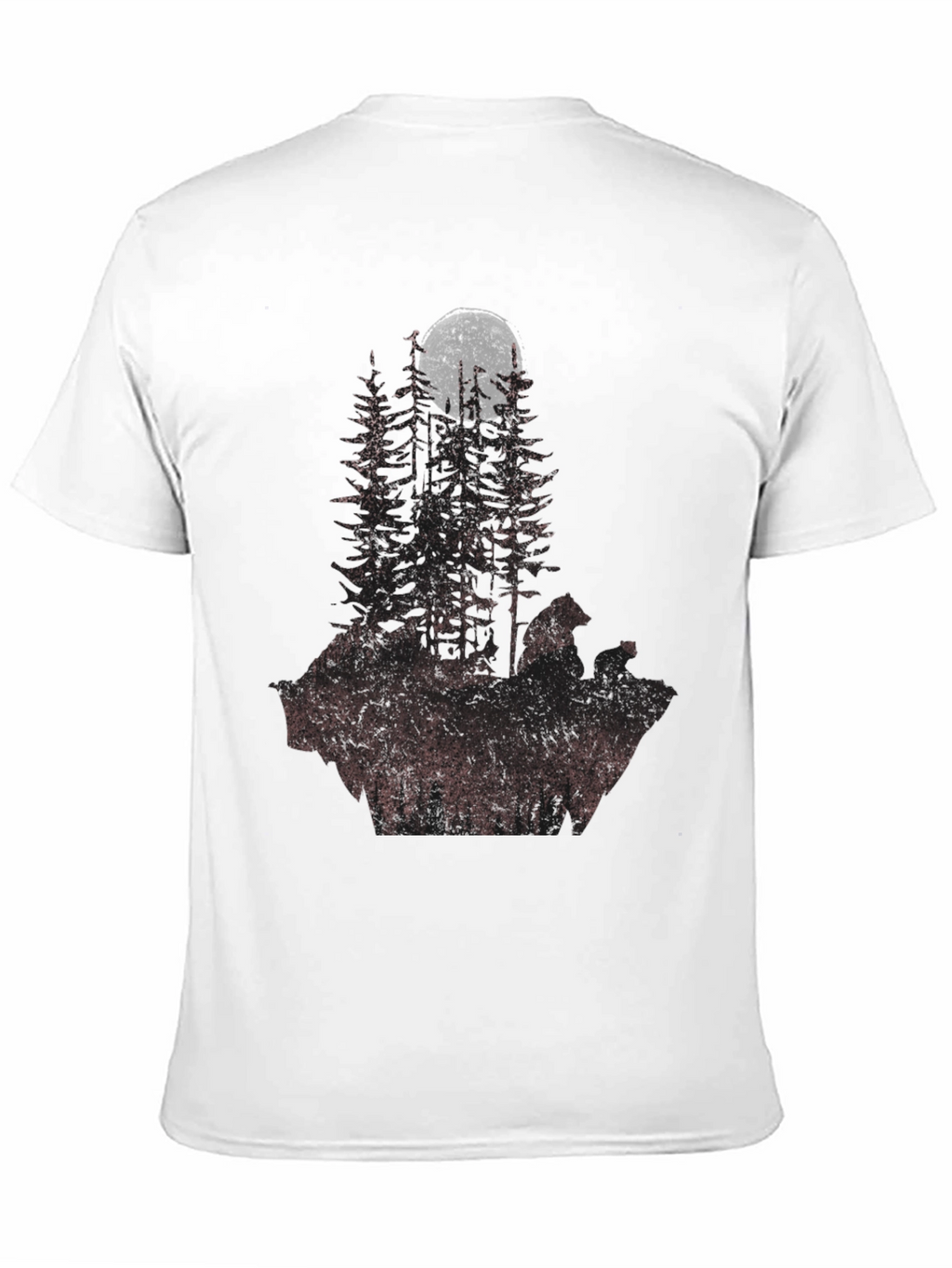 Mens Forest Moon Graphic Tee - Black