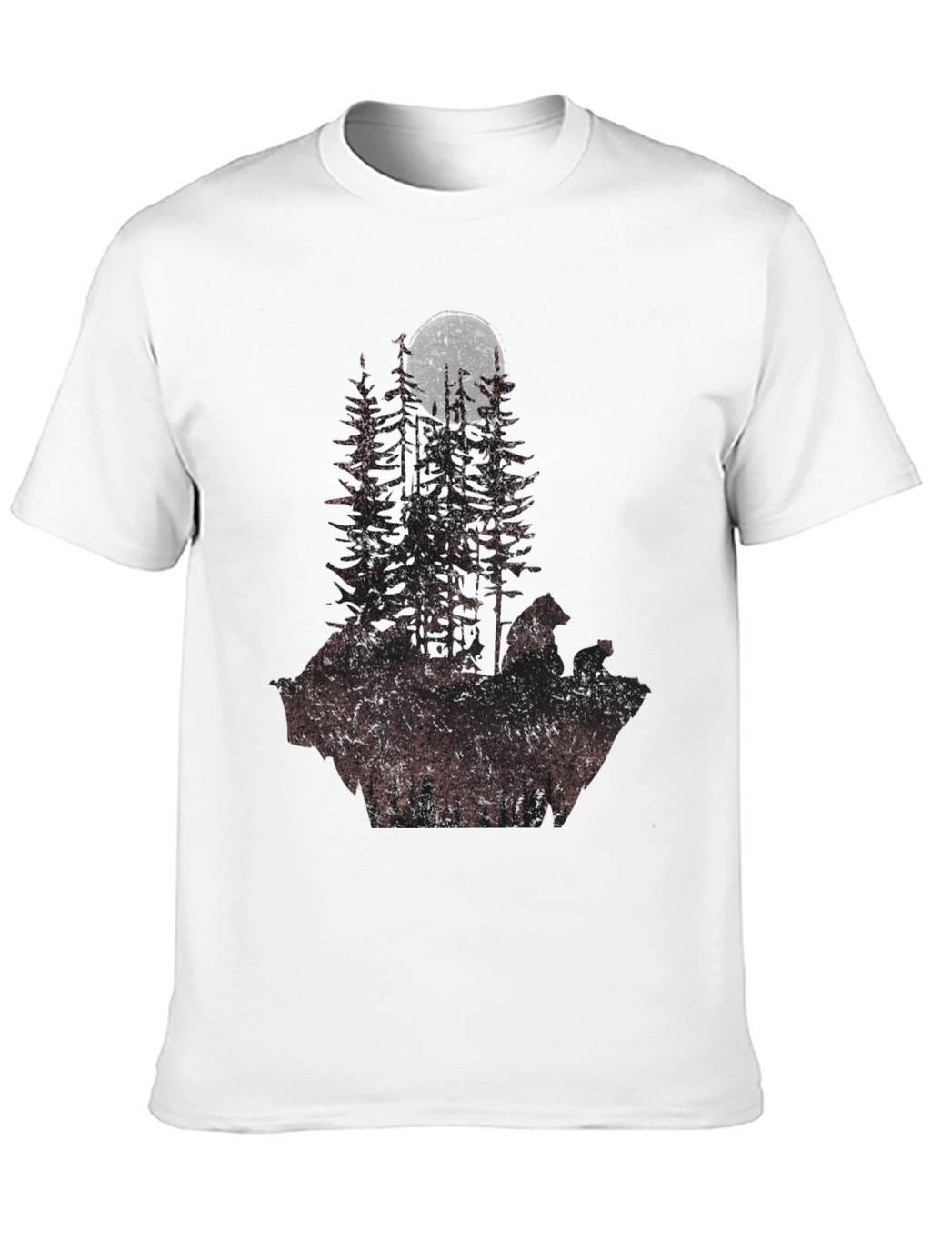 Mens Forest Moon Graphic Tee - Black