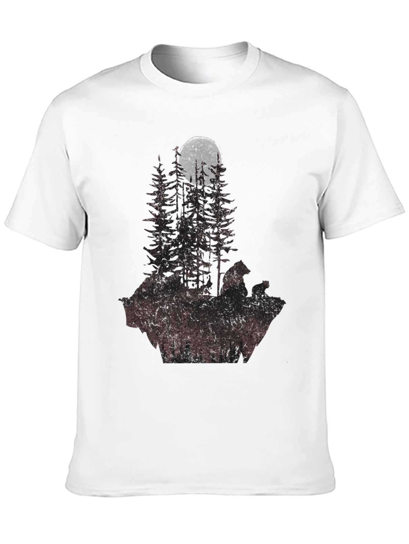 Mens Forest Moon Graphic Tee - Black