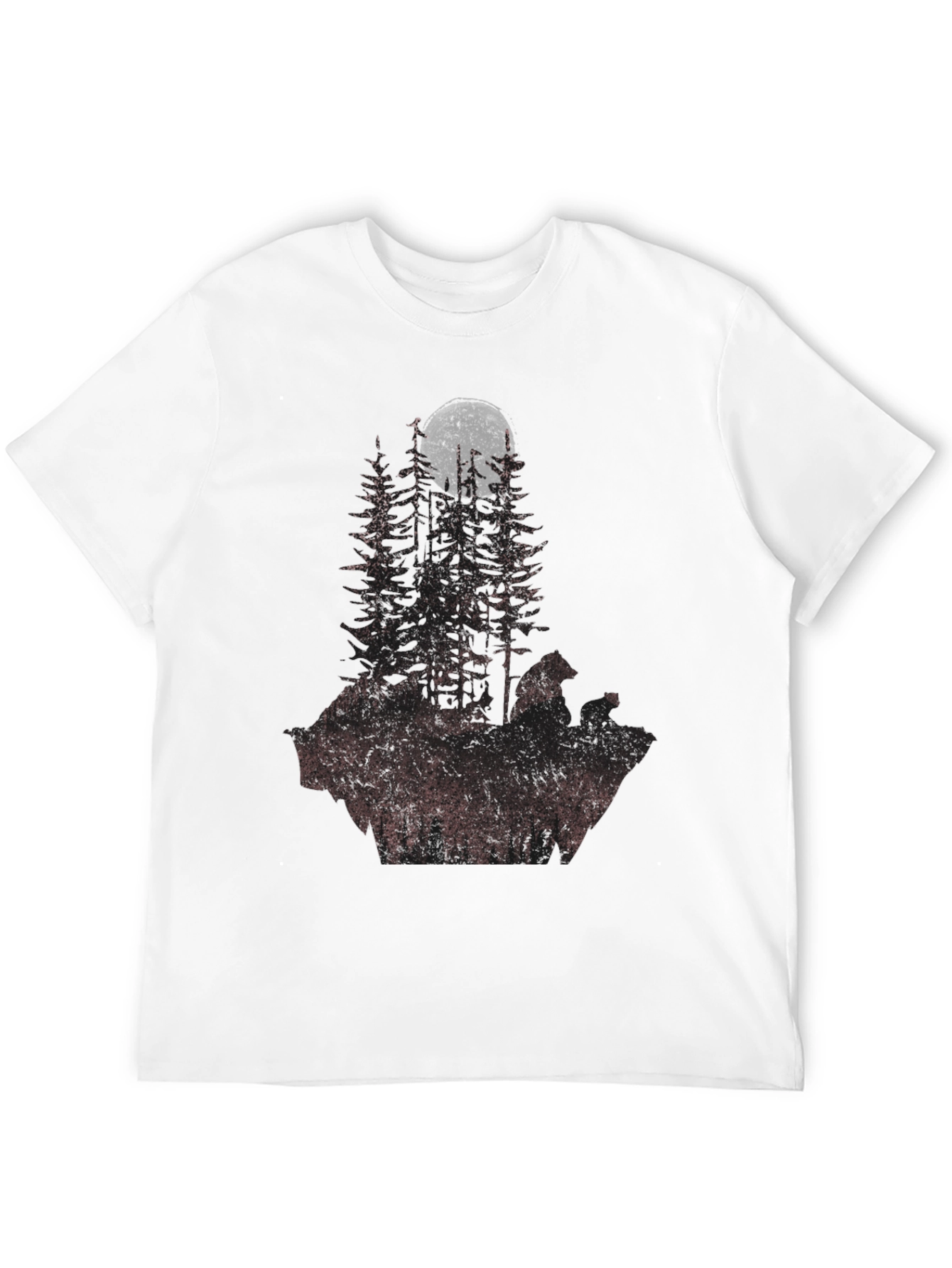 Mens Forest Moon Graphic Tee - Black