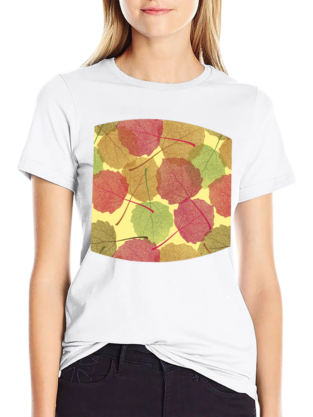 Leaf Pattern Tee - Nature Inspired Comfort