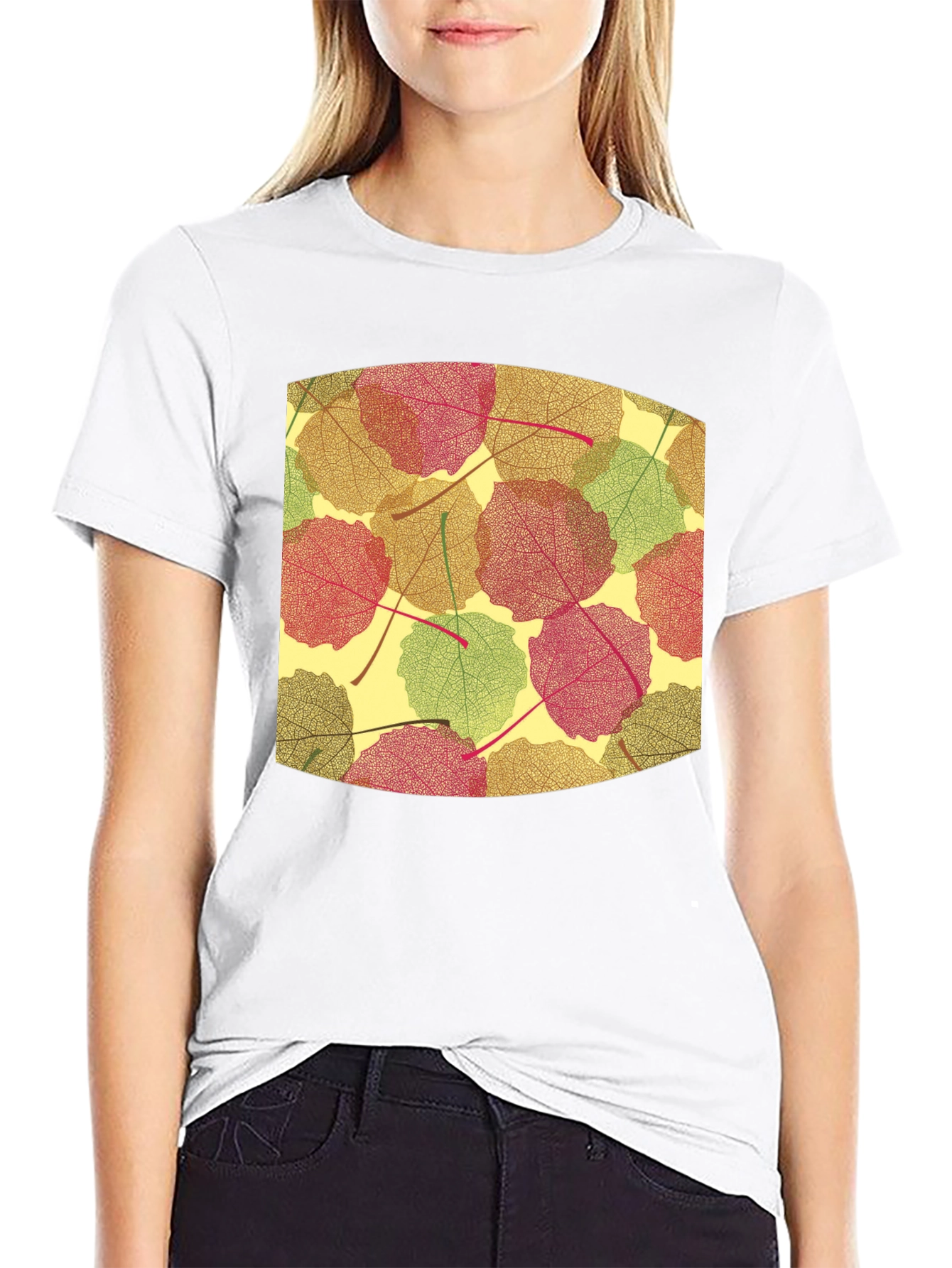 Leaf Pattern Tee - Nature Inspired Comfort