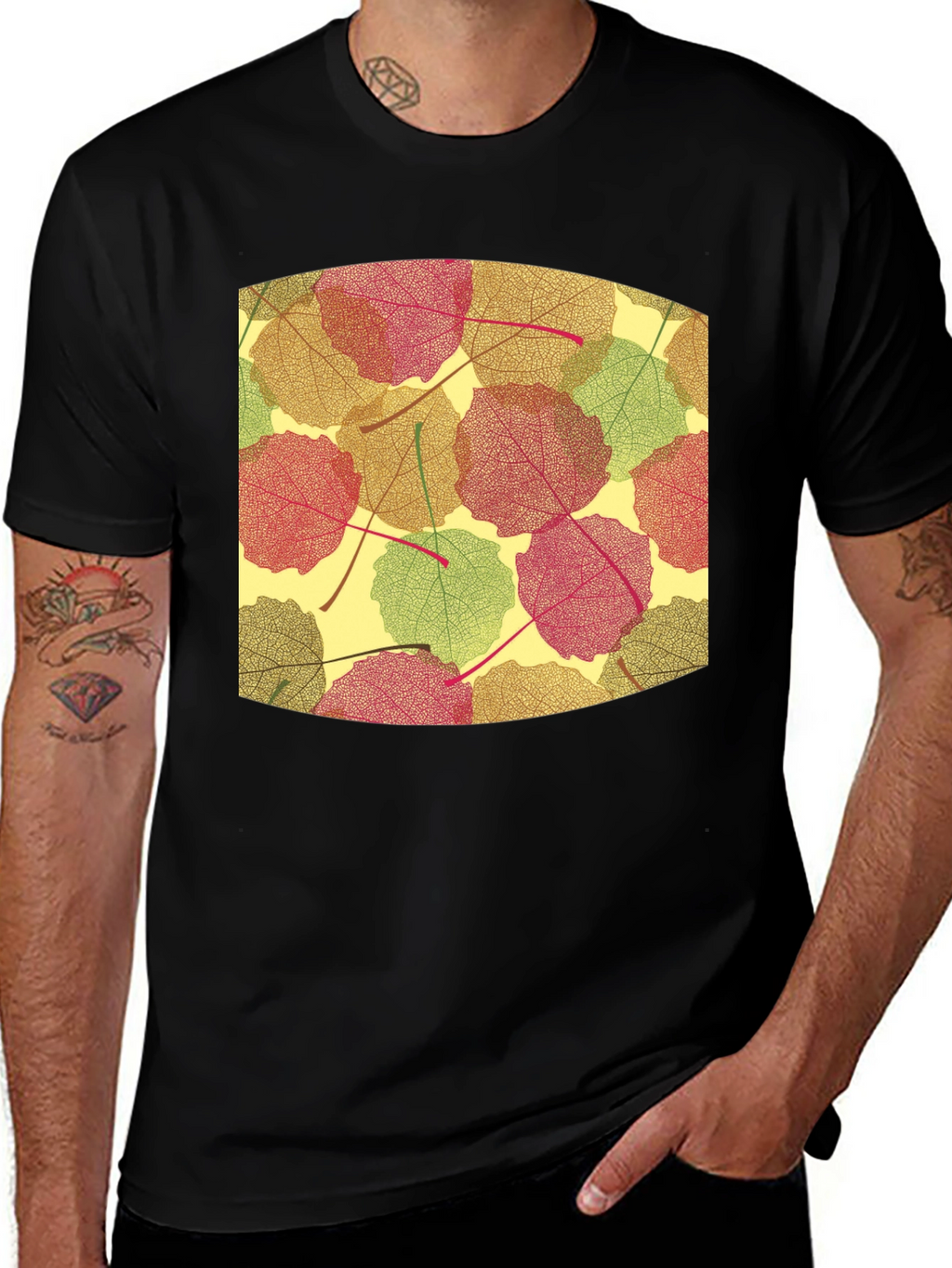 Leaf Pattern Tee - Nature Inspired Comfort