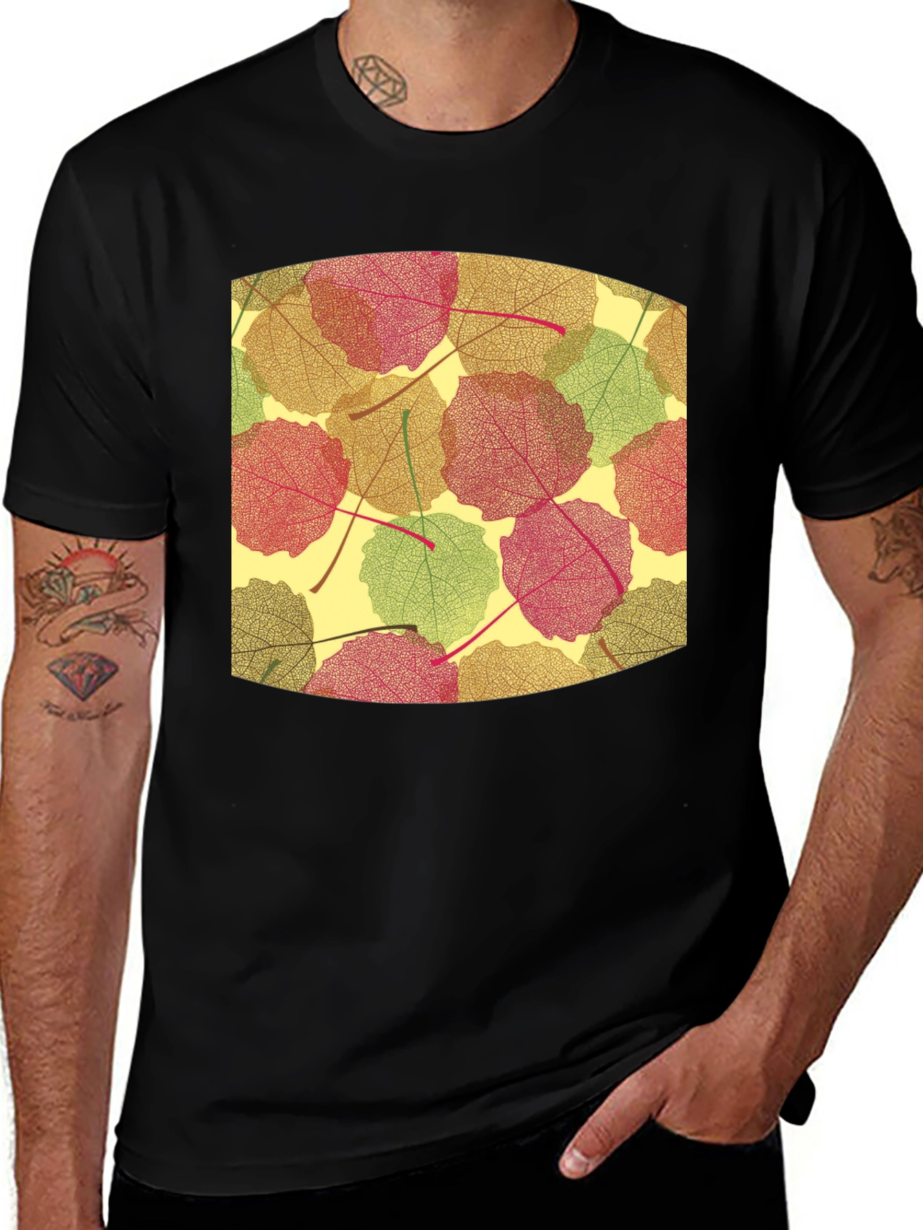 Leaf Pattern Tee - Nature Inspired Comfort