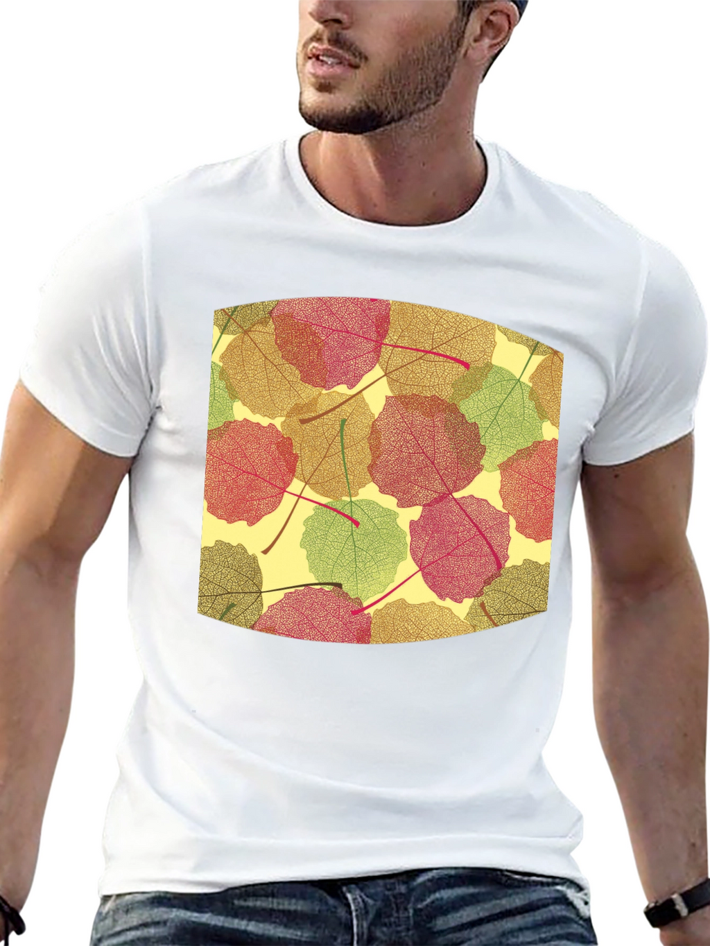 Leaf Pattern Tee - Nature Inspired Comfort