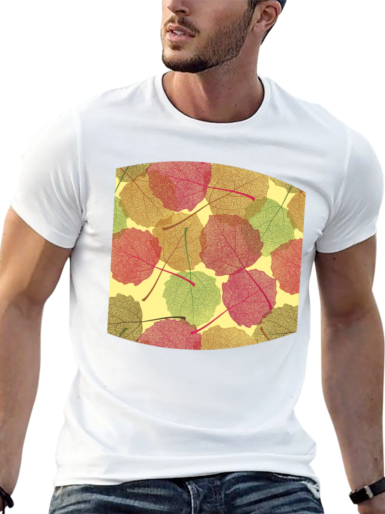 Leaf Pattern Tee - Nature Inspired Comfort