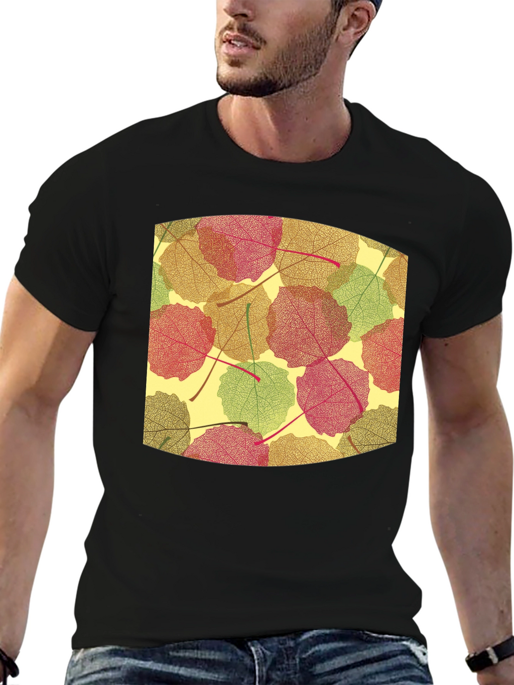 Leaf Pattern Tee - Nature Inspired Comfort