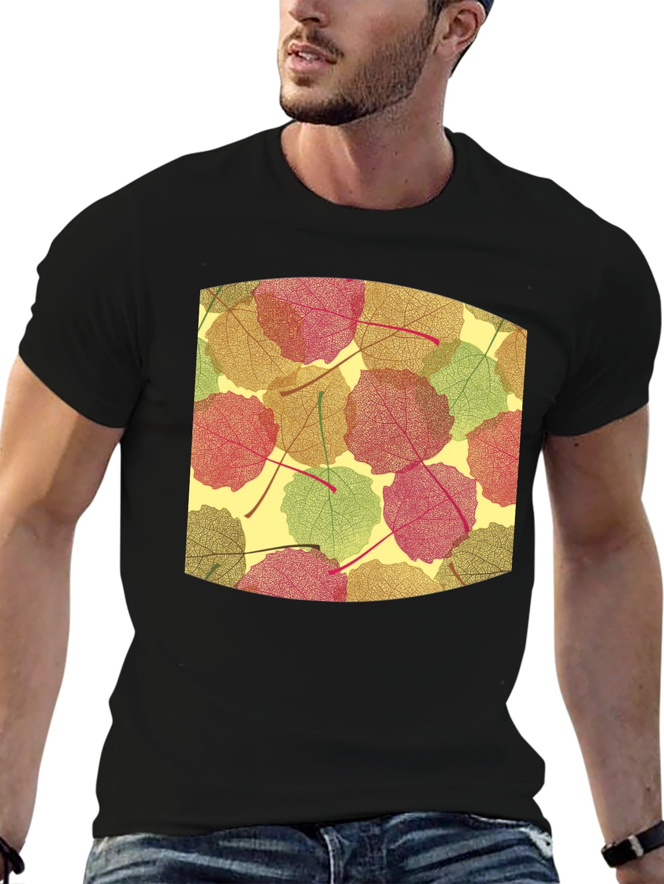 Leaf Pattern Tee - Nature Inspired Comfort