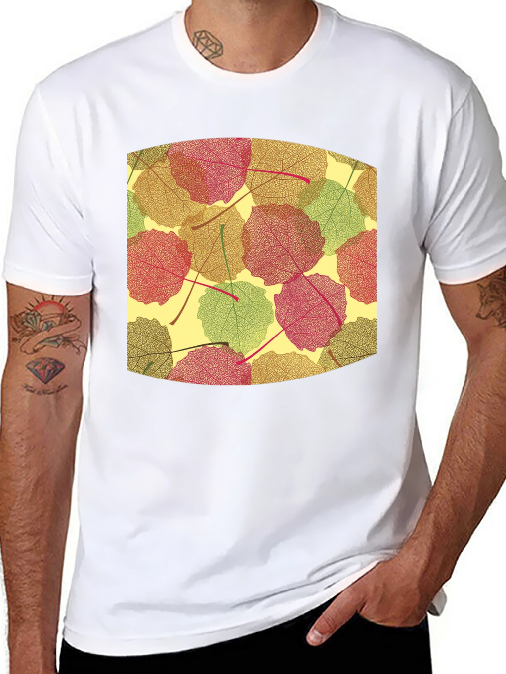 Leaf Pattern Tee - Nature Inspired Comfort