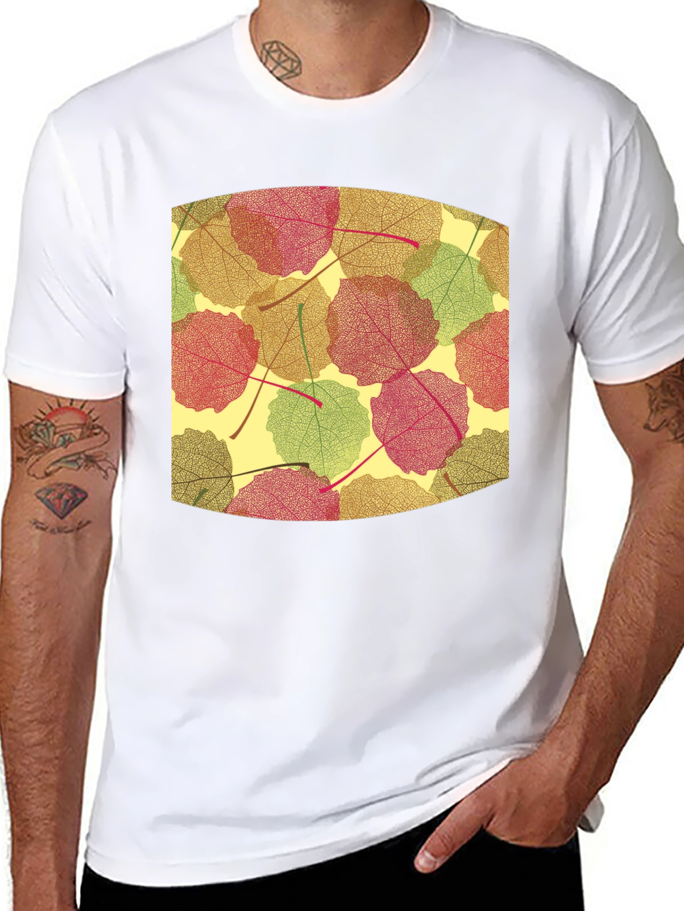 Leaf Pattern Tee - Nature Inspired Comfort