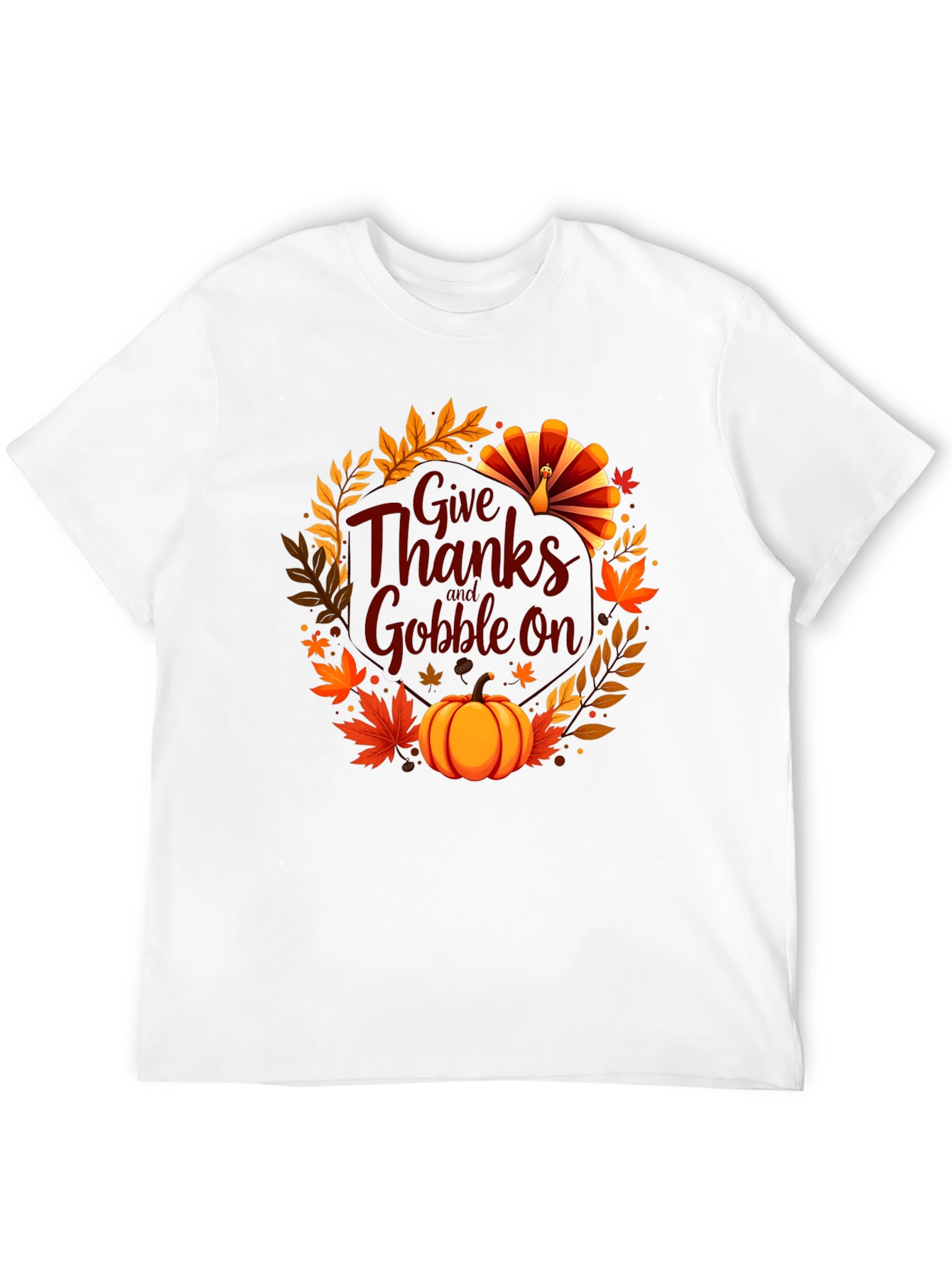 Thanksgiving Give Thanks Gobble On Black T-Shirt
