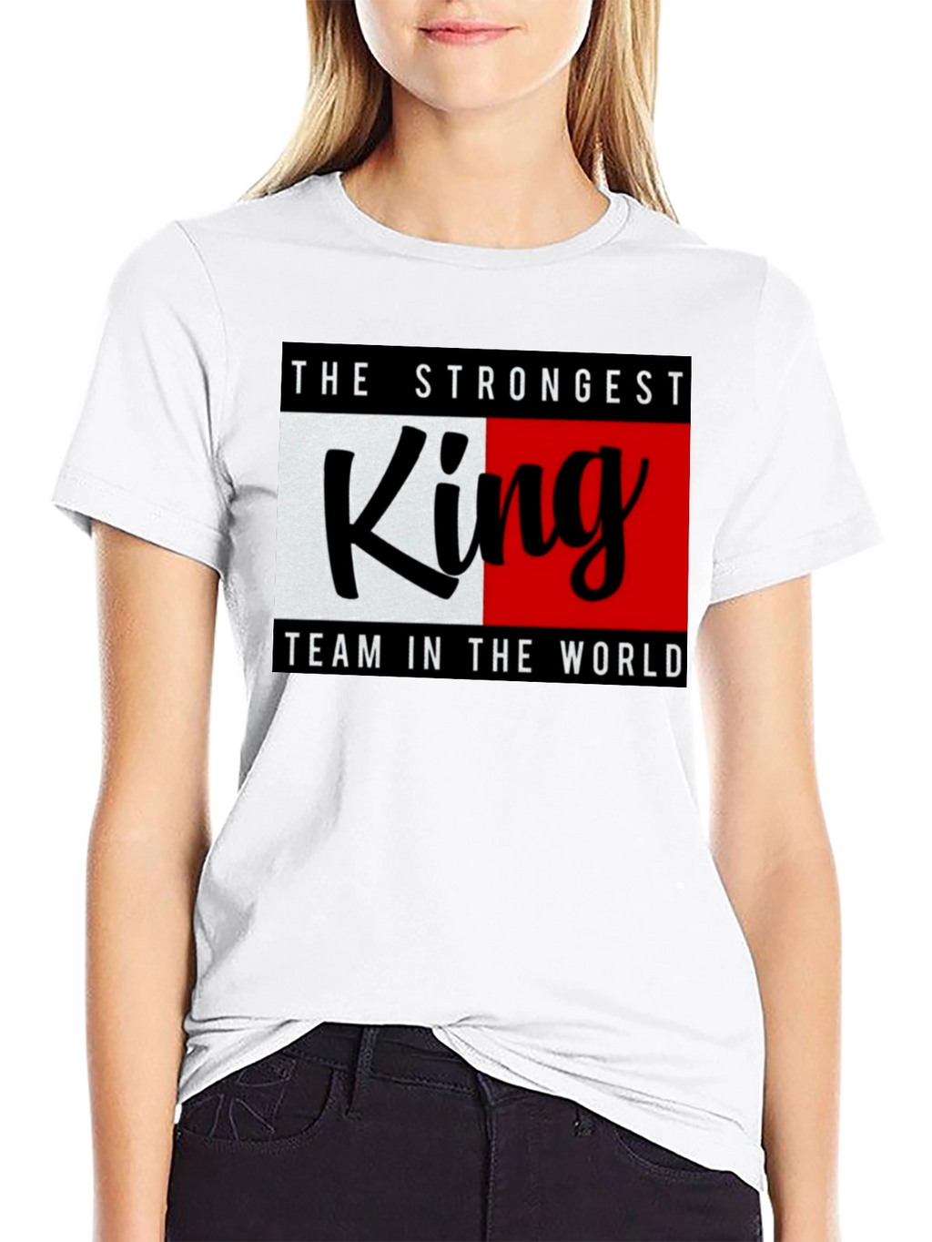 Strongest King Team T-Shirt - Black Crew Neck Tee