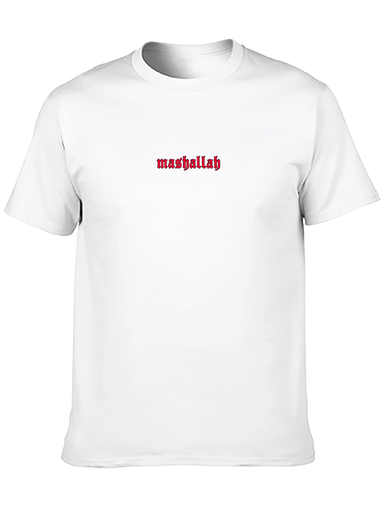 Mashallah Red Text Black T-Shirt