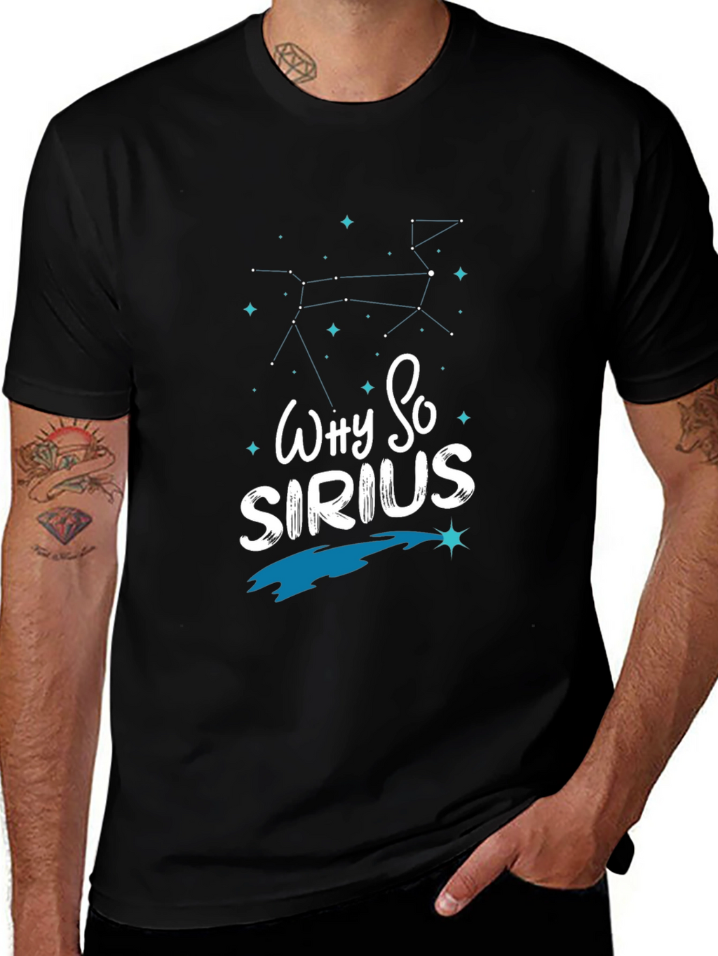 Why So Sirius Mens Black Graphic Tee