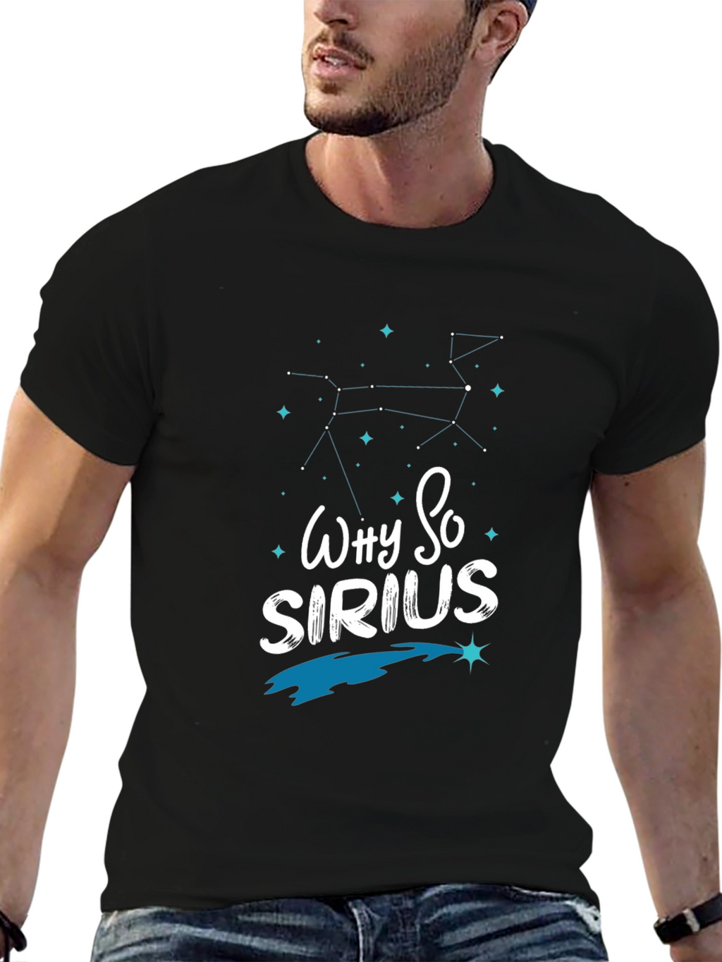 Why So Sirius Mens Black Graphic Tee