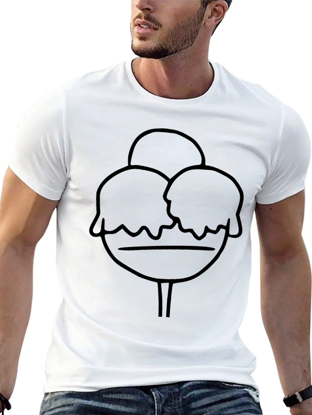 Ice Cream Graphic Tee - Casual Black T-Shirt