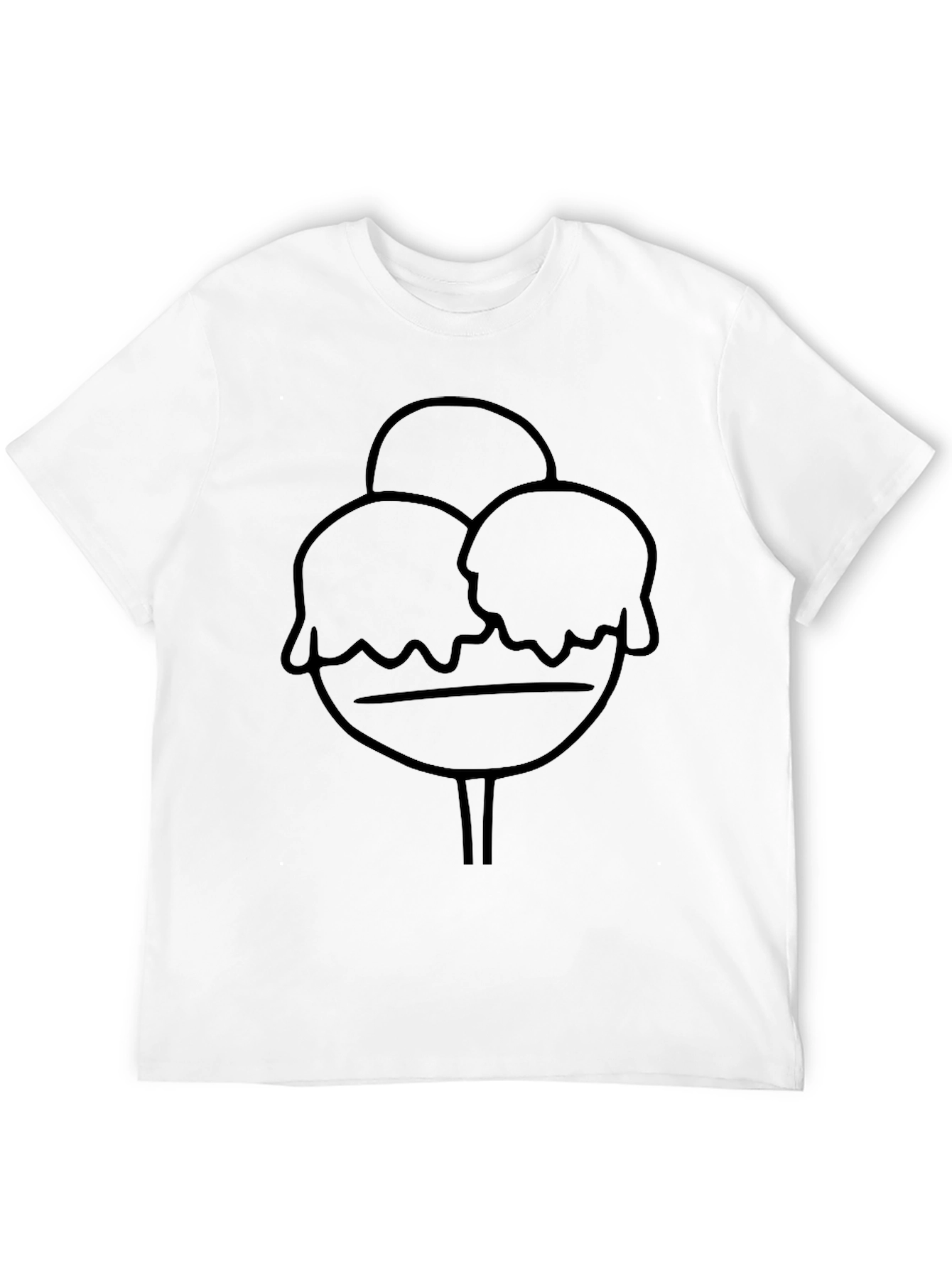 Ice Cream Graphic Tee - Casual Black T-Shirt