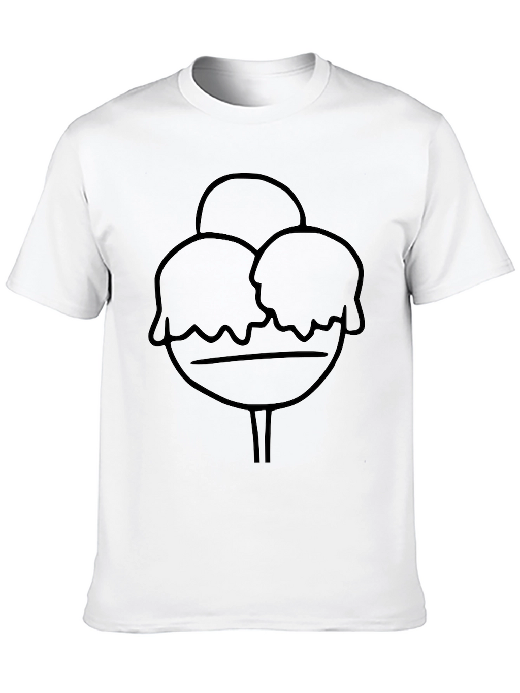 Ice Cream Graphic Tee - Casual Black T-Shirt
